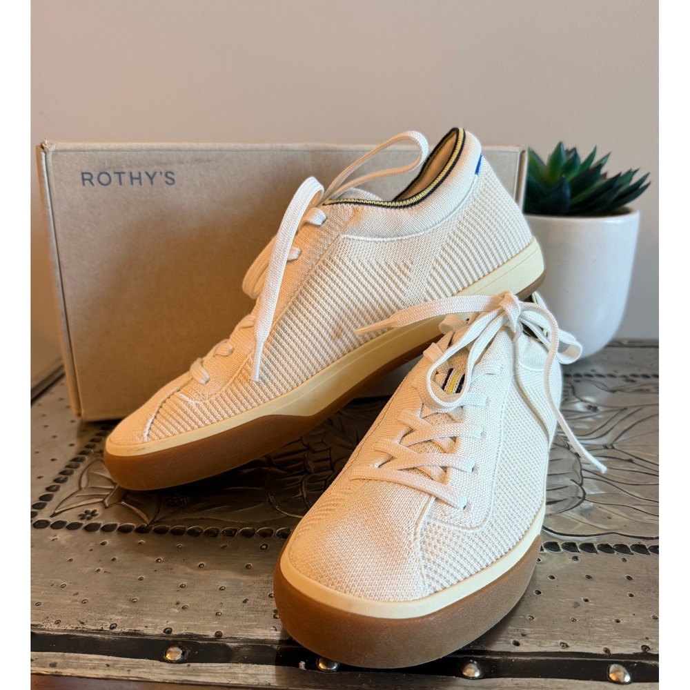 Rothy's Women's Size 9 The Lace Up Vanilla Sneaker in Original Box Runs Small - Picture 3 of 10